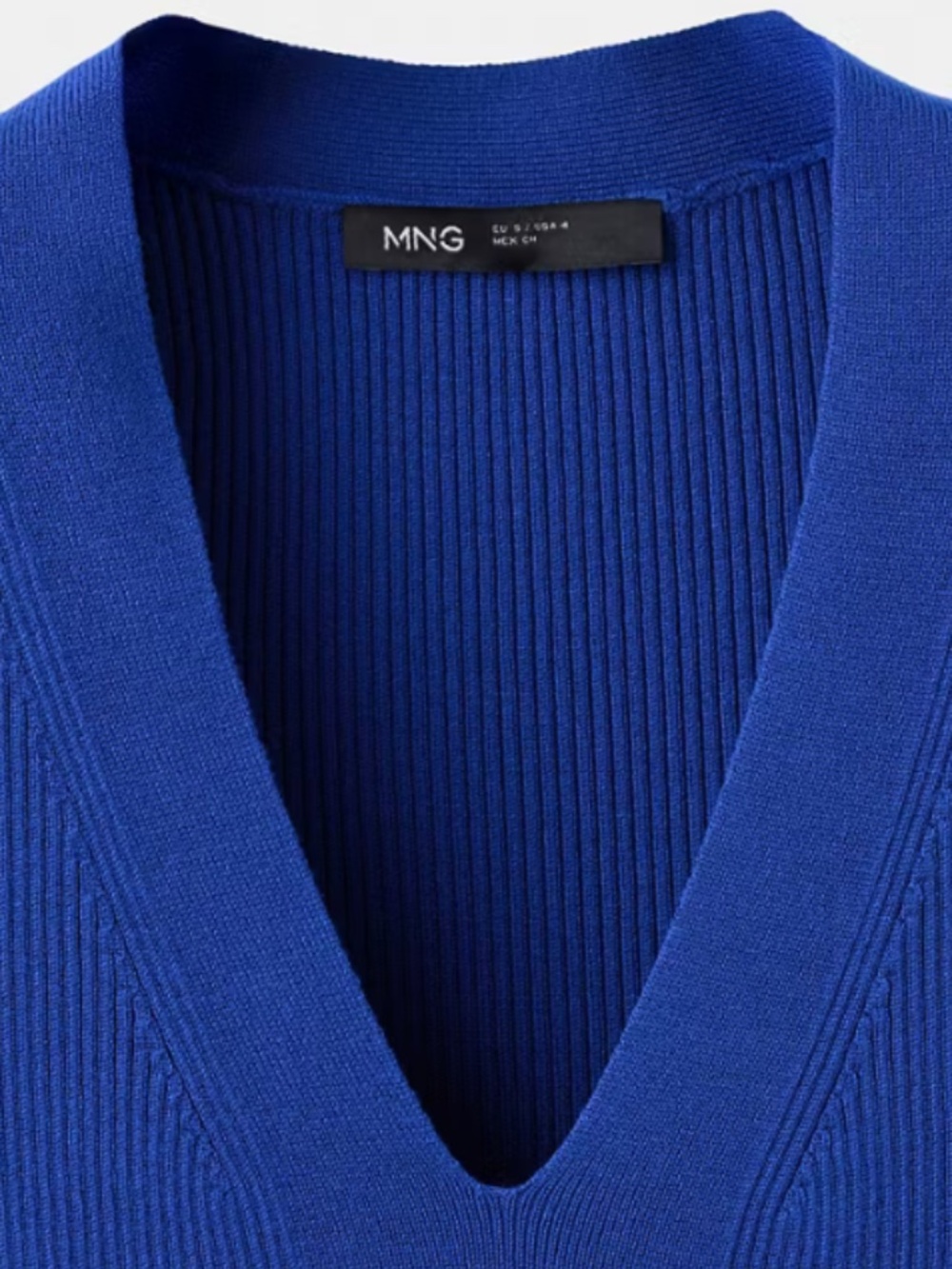 NWT Mango Cobalt Blue V NeckSleeveless Knitted Midi Dress - Picture 6 of 7